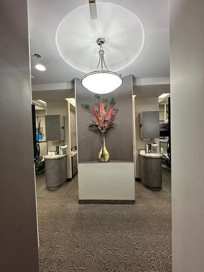 Treatment hallway with soft lighting