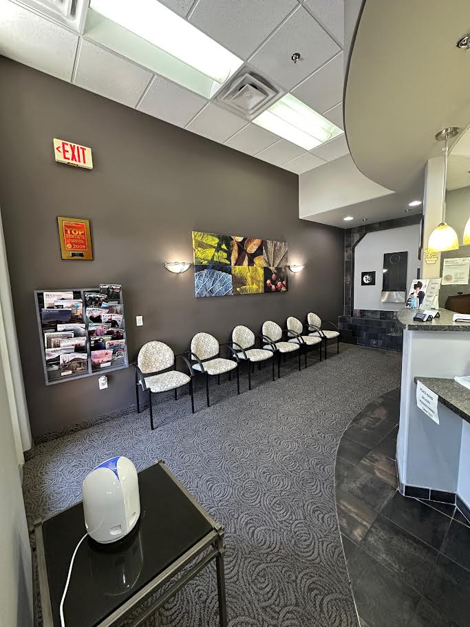 Patient waiting area with comfortable seating